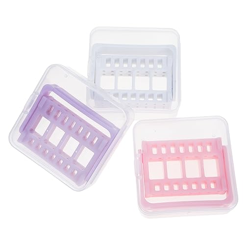 BELLIFFY 3個ネイルドリルビット収納ボックス 軽量コンパクト防塵設計 持ち運び簡単 家 プロ用ネイル研磨ヘッド整理ケース