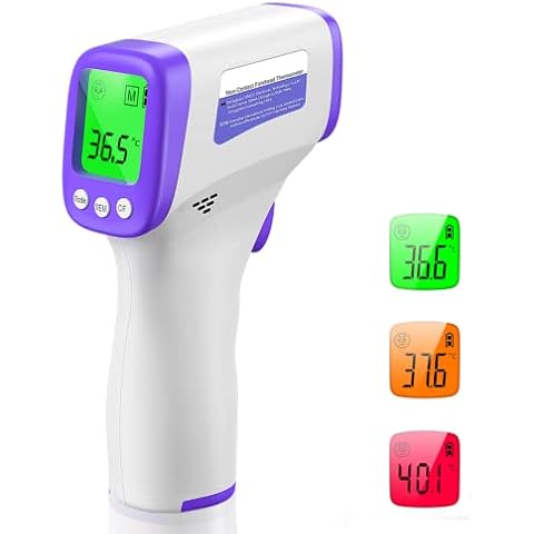 Thermometer for adults, Digital Thermometer infrared Forehead thermometer, Baby Thermometers with Fever Alarm, LCD Screen, Accurate Reading and Memory Function, non Contact Temperature Thermometer Cover