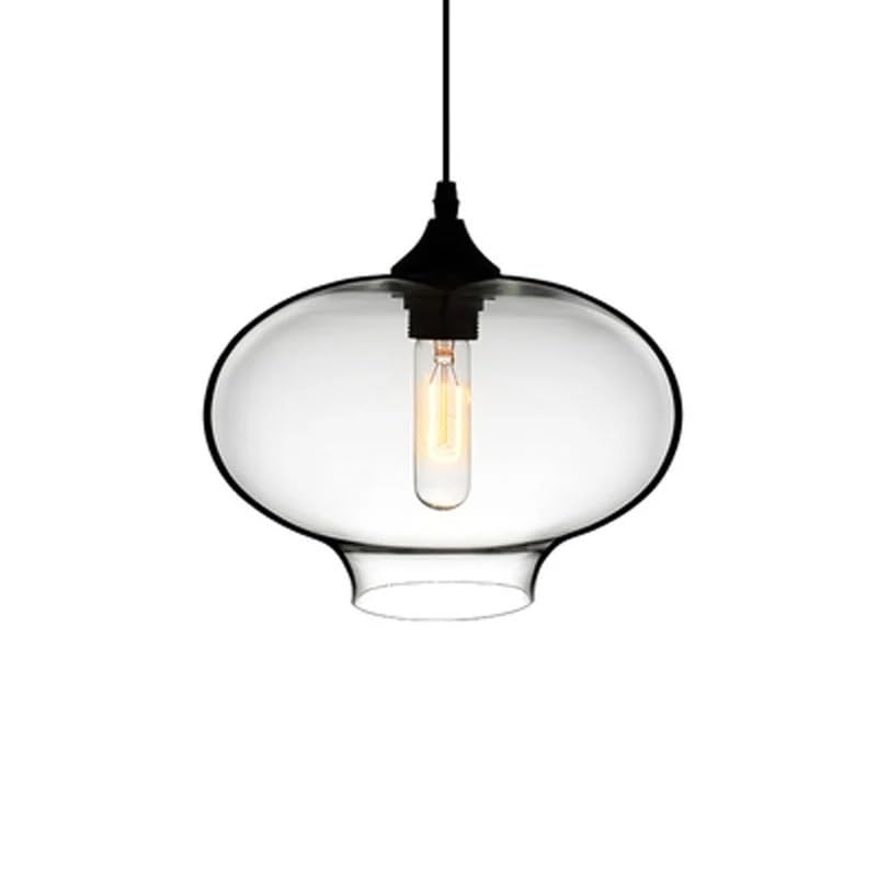 Suspension en verre style industriel F pour éclairer votre table de cuisine et salle à manger