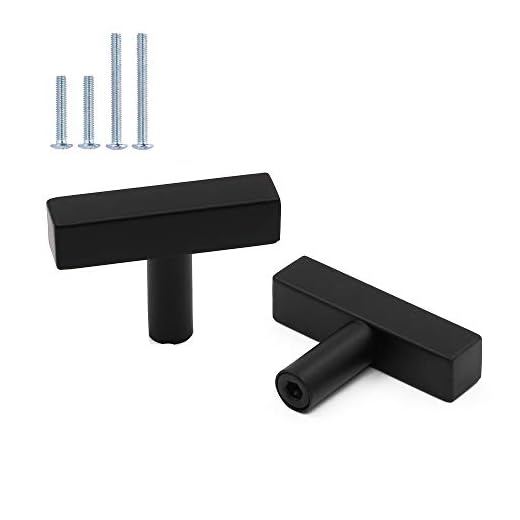 goldenwarm 5 Pieza Pomos y Tiradores Negro Pomos Cajones Pomo Armario Tiradores Cocina -LSJ22BK Pomos y Tiradores Vintage Pomos Infantiles Tiradores Muebles Baño Tirador Cuadrado Un solo agujero