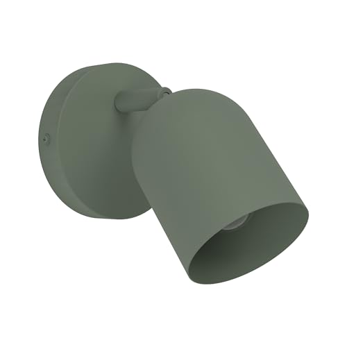Il faretto da parete in acciaio di colore verde loden con un supporto da parete rotondo e un faretto arrotondato conferisce ai tuoi spazi abitativi un accento naturale e garantisce una piacevole illuminazione da parete
