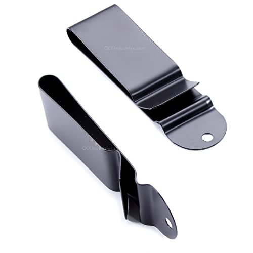 Universal Metal Belt Clips - (Fits 1.75 Inch Belts) - (Black) - (2 Pack) - Replacement Steel Clip Attachment Holder For Kydex Holsters, Sheaths, Cell Phone Cases #TOP1