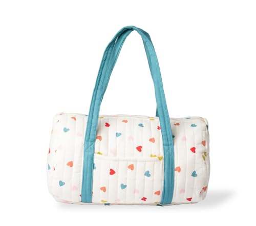 Quilted Cotton Duffle Bag for Travel & Gym | Multi-Use Baby Diaper Bag, Stylish & Durable for Men, Women & Kids