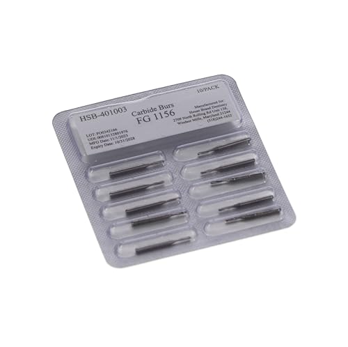 House Brand Dentistry 401003 HSB FG #1156 Straight Dome Plain Carbide Burs 100/Pk