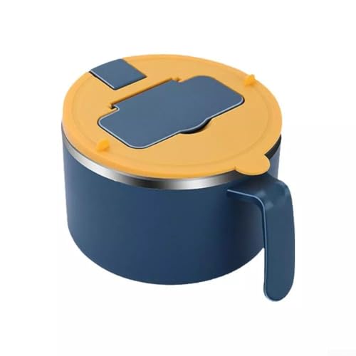 Bol à nouilles pratique de 1300 ml avec couvercle, pour une utilisation au micro-ondes et pratique pour la préparation des repas (bleu)