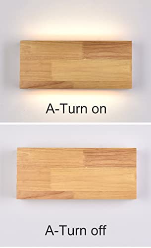 Aplique de pared de madera rectangular con luz cálida 4