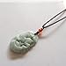 Jade Dog Zodiac Necklace Birthday Gift Puppy Handmade Green Animal Pendant