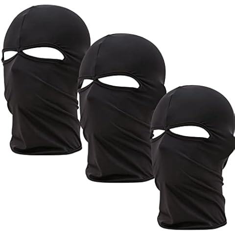 Valtreecho 3 Pcs Balaclava Full Face Protection Warm Windproof Lightweight Breathable Masks for Motorcycle, Cycling, Skiing, Hunting MotorcycleCycling Neck Hat Outdoor Sports Black Cover