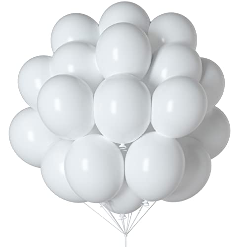 White Balloons,80pcs White Balloons 12 inch & White Balloons 5 inch, White Balloons Garland for Wedding Birthday Graduation Engagement Anniversary New Year Decorations