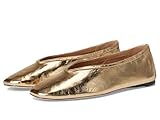 Steve Madden Women's Leni Ballet Flat, Gold Leather, 9