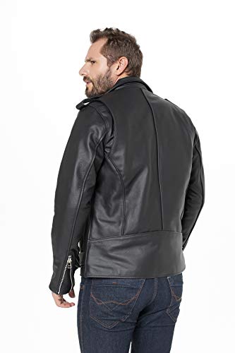 Jaqueta De Couro Masculina Perfecto Preta Tamanho:46