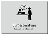 Bürgerberatung - Auskunft am Infoschalter – Aufkleber A4: 297x210mm – Mit Grafik und Text