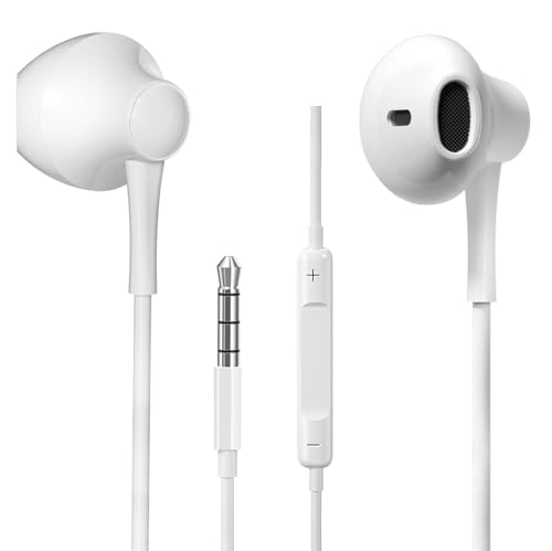 Auriculares con Cable, In-Ear Auriculares con Microfono, Cascos con Cable para iPhone, Samsung, Xiaomi, Huawei, Gaming, PC y Todos los Dispositivos de Auriculare de 3,5 mm Jack