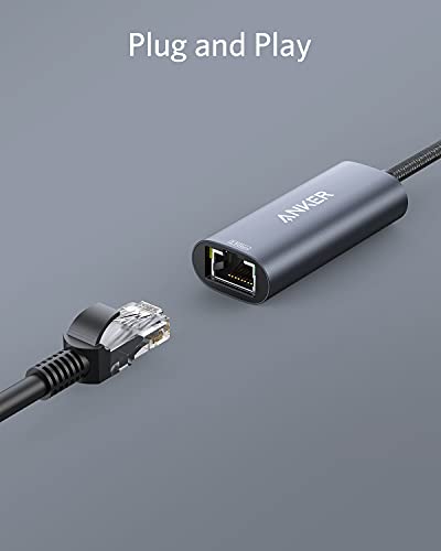 Image of Anker USB C to 2.5 Gbps Ethernet Adapter, Aluminum Portable USB C to Gigabit Ethernet Adapter, for MacBook Pro, MacBook Air, iPad Pro, XPS