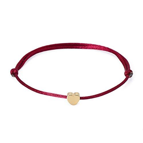 Preisvergleich Produktbild Ellepigy Einfach Liebe Armbänder für Frau Mädchen Strand Barfuß Armbänder Schmuck, Weinrot