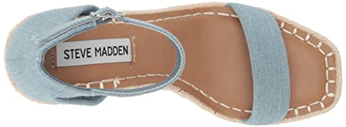 Steve Madden Women's Submit Wedge Sandal, Denim, 8 #TOP4