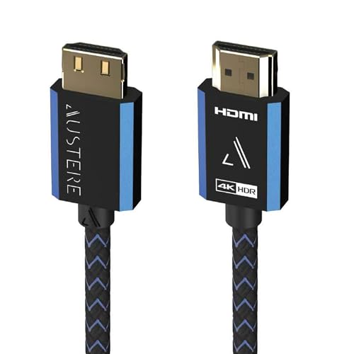 AUSTERE V Series Certified Premium 4K HDMI Cable 2.5m, 4K HDR High Fidelity ARC, Gold Contacts, Silver-Plated Conductors, LinkFit Locking Connectors, High Speed Flex Cable 18Gbps 4K60 Gaming & All TVs