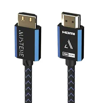 Austere V Series 4K HDMI Cable 2.5m 4K HDR, High Fidelity ARC, Pure Gold Contacts, Pure Silver-Plated Conductors, aDesign Precision Connector Housing, LinkFit Locking Connectors & WovenArmor Cable