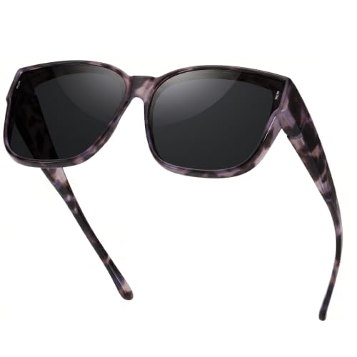 Myiaur Polarized Fit Over Sunglasses for Women UV400 Graytortoise