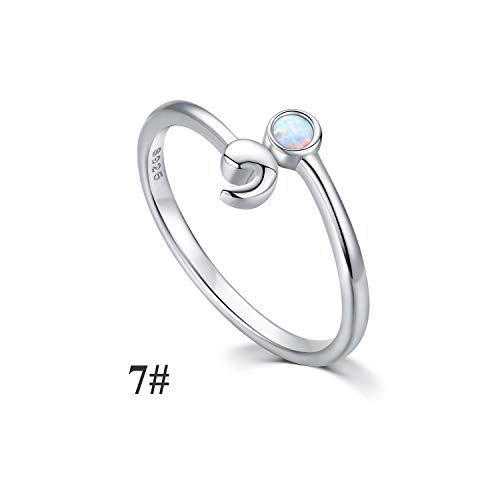 Justkidstoy Semicolon Ring 925 Sterling Silver Adjustable Open Opal Ring Suicide Awareness Jewelry Inspirational Semicolon Gifts For Women Girls #TOP5