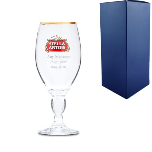 Personalised Engraved Stella Half Pint Glass 10oz with Gift Box | Custom Beer Glasses Birthday Gifts for Him Men Gifts Best Man Groomsmen Gift