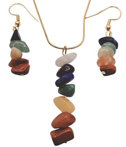Colgante 7 Chakras y pendientes en estuche ideal para regalo de cumpleaños