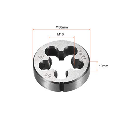 sourcing map Runde Schneideisen M16x1, Metrisches Schneidfestes Gewindeschneidkluppe, Legierter Werkzeugstahl Gewindereparaturwerkzeug