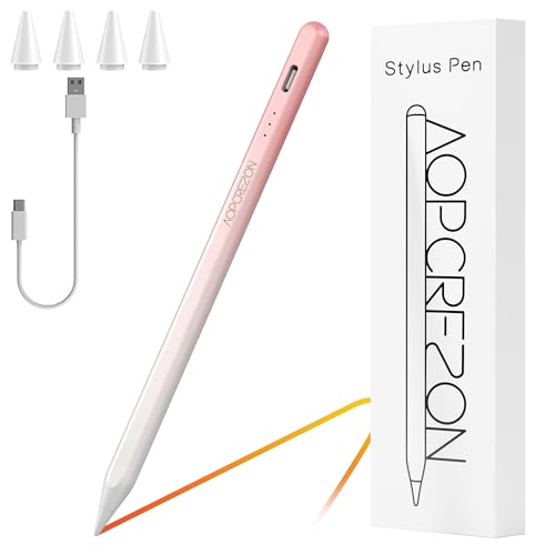 AOPCREZON iPad�p�X�^�C���X�y�� ��̂Ђ烊�W�F�N�V���� �`���g���x �����[�d�y���V�� 2018�N�ȍ~��iPad 10/9/8/7/6����APro 12.9&11�C���`�AAir 5th/4th/3rd Gen�A�����p�y����4�{(�s���N�z���C�g)