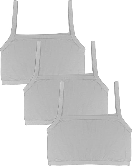 OK INTERPRISES Solid Beginner Bras for Girls/Kids Half Slip & Camisole Pack of 3 (-White-)