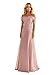 Acenia Champagne Women's Mother of The Bride Dresses Long Off Shoulder Cocktail Gowns Chiffon Wedding Guest Dress Size 12