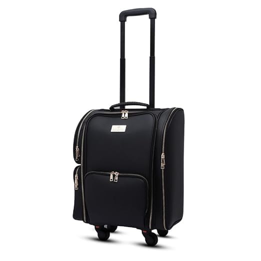 Rolling Makeup Train Case, Professional Makeup Case, Travel Cosmetic Organizer Make Up Storage Bag for Makeup Artist, Hairstylist, Barbers, with 6 Toiletry Bags, Black-image-35
