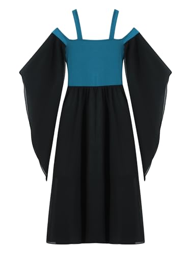 Vestido Medieval Renacentista Niñas 12 Años Azul Oscuro miniatura 4
