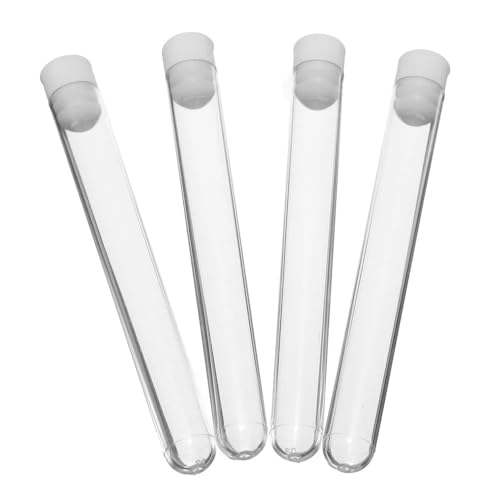 100Pcs/set Clear Plastic Test Tube 12x100mm with Cap U-Shaped Bottom Long Transparent Test Tube Lab Supplies