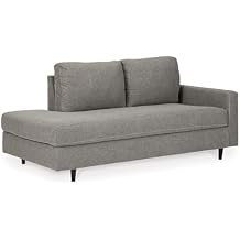 Signature Design by Ashley Lyman Mid Century Modern Right Arm Facing Chaise Lounge, Gray