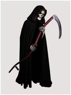 Grim Reaper w/ Scythe Deluxe Adult Costume and Mask - 56in. Long Cloak
