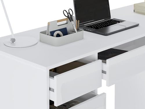 Miniatura 6 de Vente-Unique-Escritorio Con 9 Cajones - Blanco Brillante - Jenemi