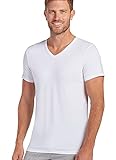 Jockey Men's T-Shirts Slim Fit Cotton Stretch V-Neck T-Shirt - 2 Pack, White, l