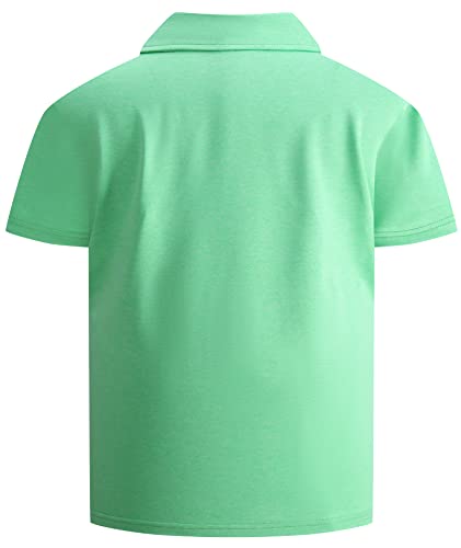 Secood Boys Golf Shirts 10-11 Short Sleeve Summer Casual Dress Performance Polo Shirts, Green L #TOP1