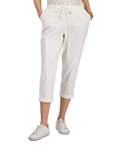 Style Womens Petite Pull-On Cuffed Twill Ankle Pants Brown Shiitake PS