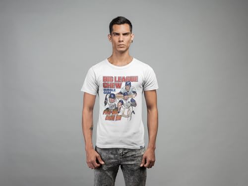 Big League Chew Bubble Gum White Graphic Crew Neck, Short Sleeve Tee - Retro Style T Shirt for Men & Women - Made in The USA