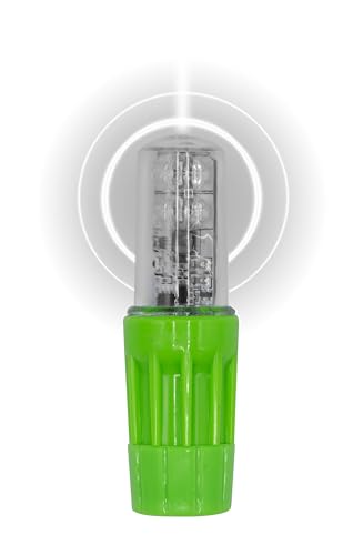 Checkers Heavy Duty Flashing White Warning Whip Safety Flag LED Light - Industrial Safety Flags for Trucks, Mining, Construction - Made in the USA - WLFS.4LED.WF