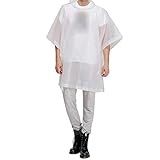H&C Unisex Rain Poncho Hoods and Sleeves,Clear,One Size