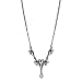 1928 Jewelry Black-Tone Crystal Teardrop Y-Shape Necklace, 15"