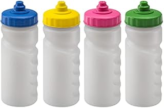 Foxberry 500ml Reusable Water Bottles - 4 Pack - Hands Free Lid - Spill Proof and Leak Proof Spout - BPA Free - Dishwasher Safe - Kids - School - Sports - Clubs