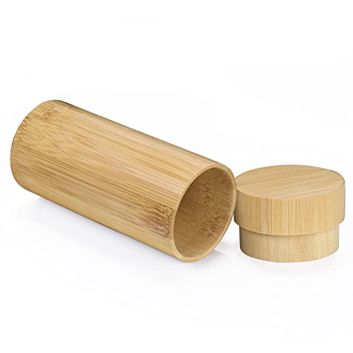 molshine Sunglasses Case,Bamboo Wood Box for Eyeglasses,Eyewear Case(Glasses is Not Included) (Cylindrical-Bamboo Color)