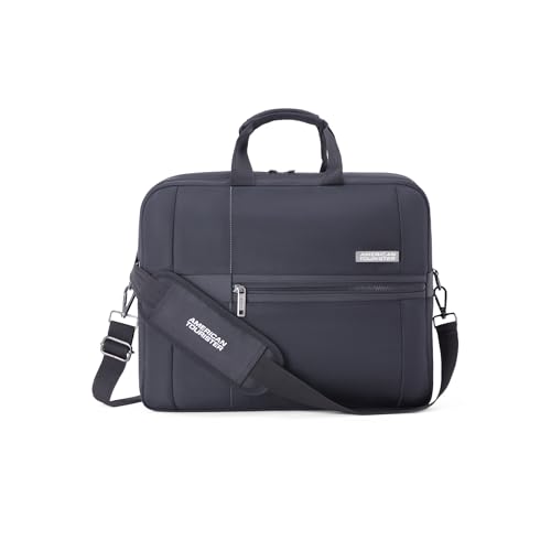 Image of American Tourister Luxe Biz | 14 Ltrs | 1 Compartment | Detachable & Adjustable Strap | Small Briefcase | 1 Year International Warranty | Black