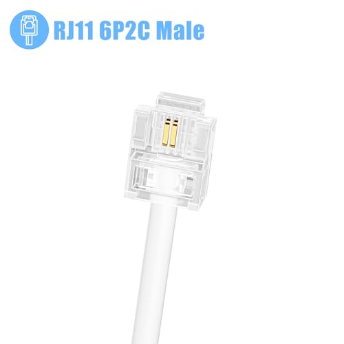 Awishwell 2023121901 Dsl Filter Splitter For Phone Line, 2 Pack Rj11 6P2C Dsl Filter, Dsl Phone Line Filter Splitter 1 Male To 2 Females, White Adsl Modem thumb #2