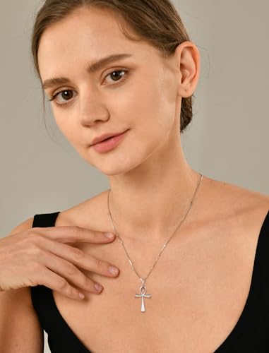 YL Cross Necklace 925 Sterling Silver Infinity Pendant Ankh Criss Jewelry for Women3