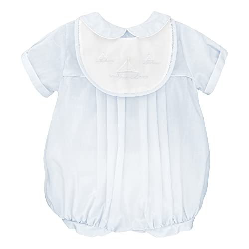 Petit Ami Baby Boys' Romper With Embroidered Sailboat Bib, Newborn, Blue #TOP29