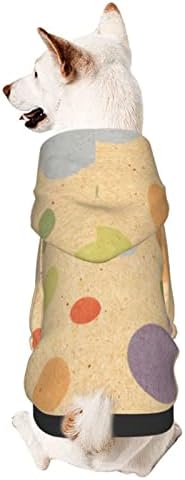 Dog Halloween Costumes with Hat Colorful Polka Dot Pattern Pets Hoodies Pullover Warm Sweatshirt for Cats and Small Dogs Medium